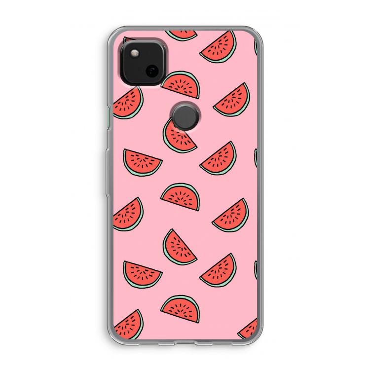 Watermeloen: Google Pixel 4a Transparant Hoesje
