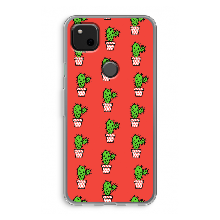 Mini cactus: Google Pixel 4a Transparant Hoesje