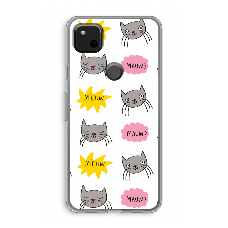 Meow: Google Pixel 4a Transparant Hoesje