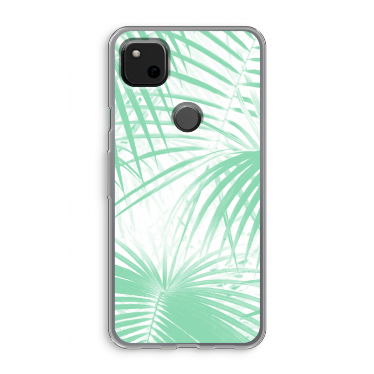 Palmbladeren: Google Pixel 4a Transparant Hoesje