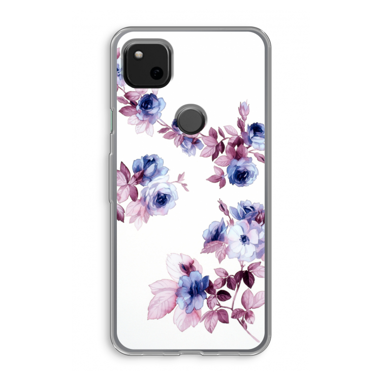 Waterverf bloemen: Google Pixel 4a Transparant Hoesje