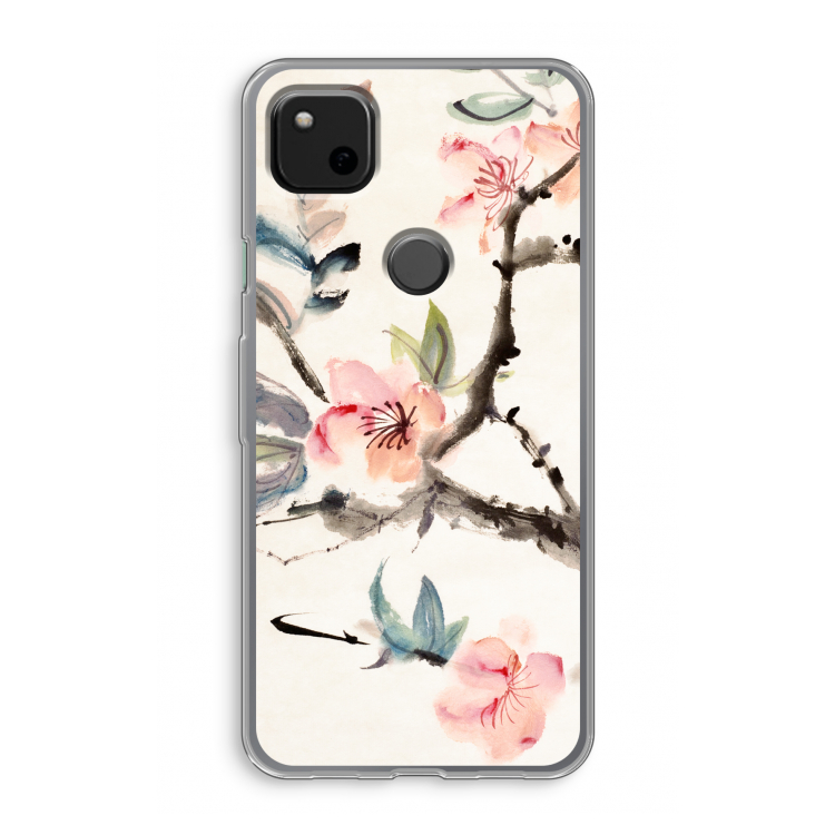 Japanse bloemen: Google Pixel 4a Transparant Hoesje