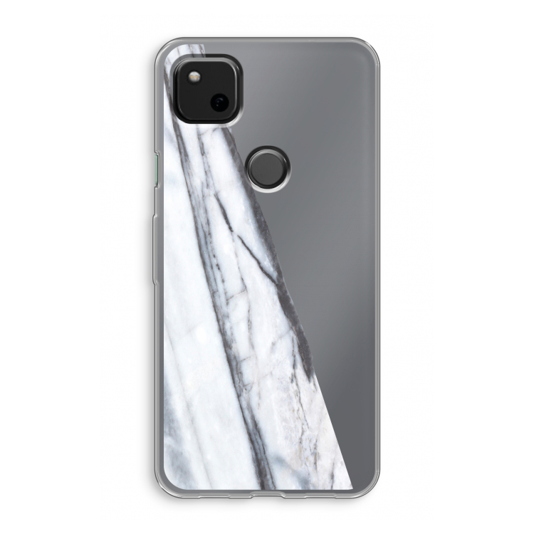 Gestreepte marmer: Google Pixel 4a Transparant Hoesje