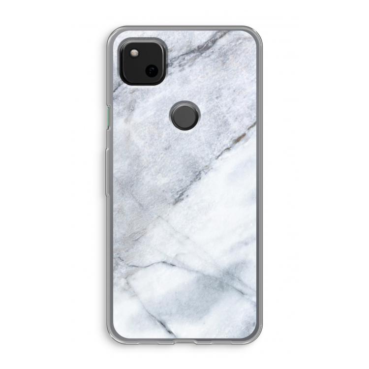 Witte marmer: Google Pixel 4a Transparant Hoesje