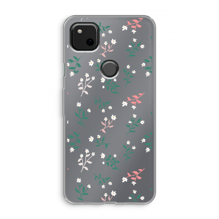 Small white flowers: Google Pixel 4a Transparant Hoesje