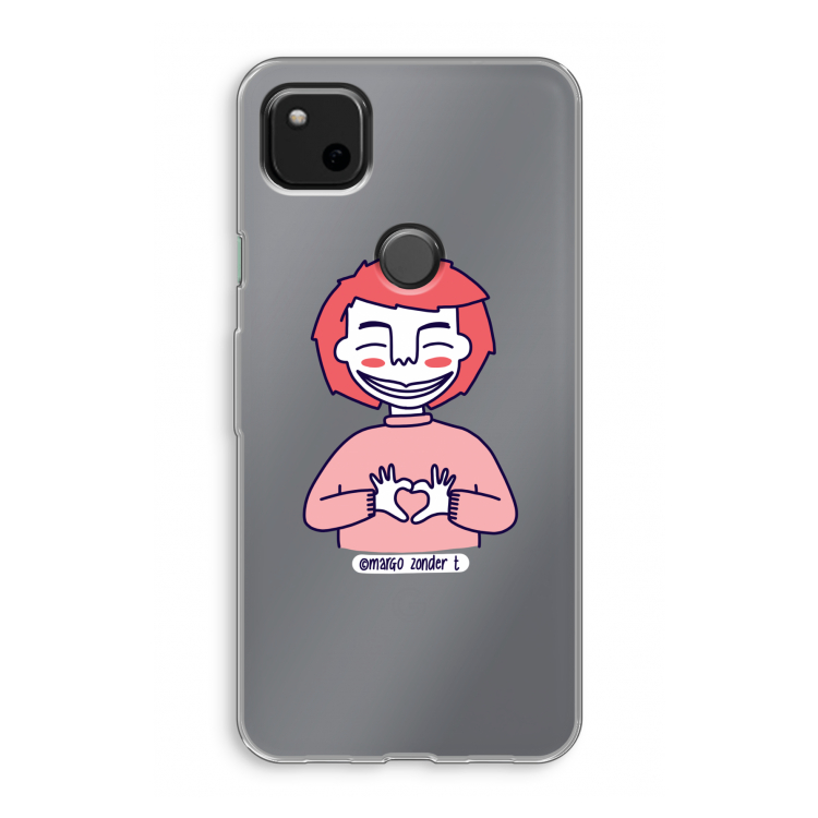 Hartje: Google Pixel 4a Transparant Hoesje