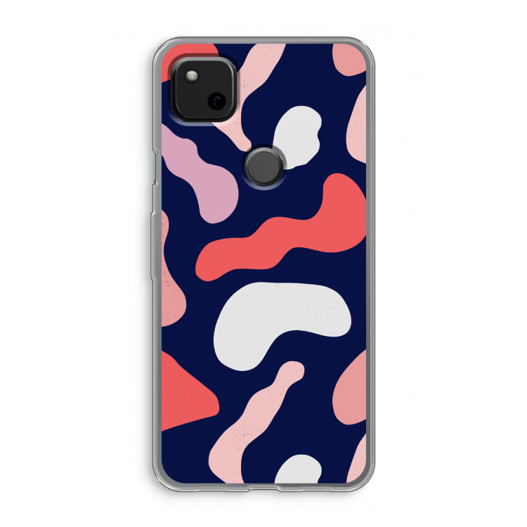 Memphis Shapes Pink: Google Pixel 4a Transparant Hoesje