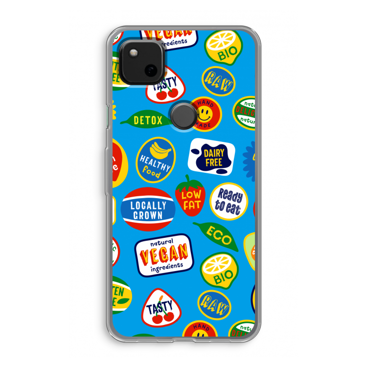 Fruitsticker: Google Pixel 4a Transparant Hoesje