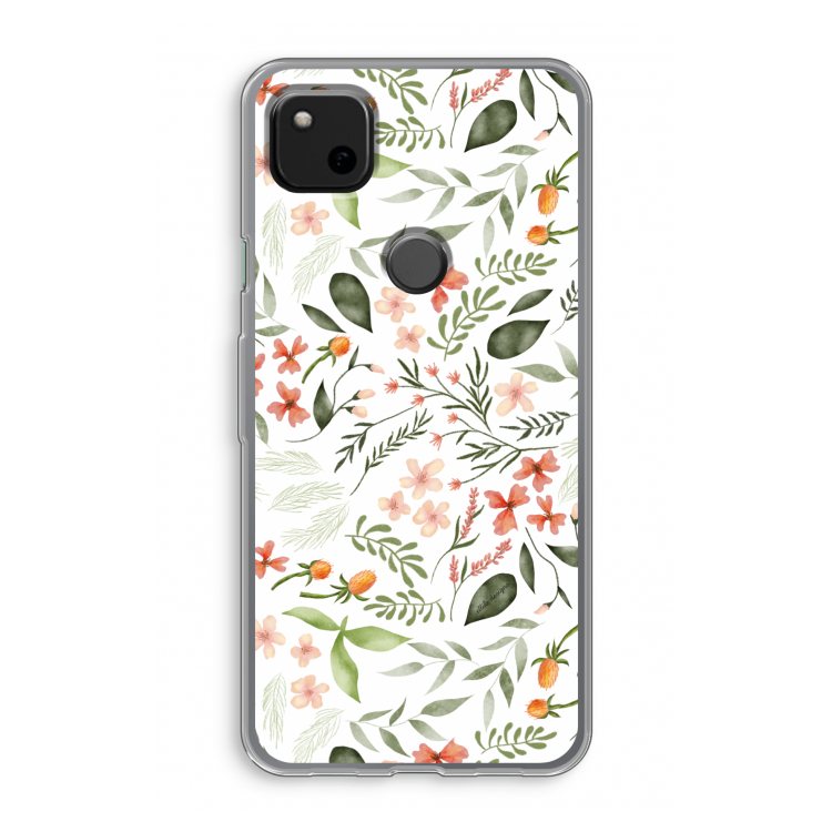 Sweet little flowers: Google Pixel 4a Transparant Hoesje