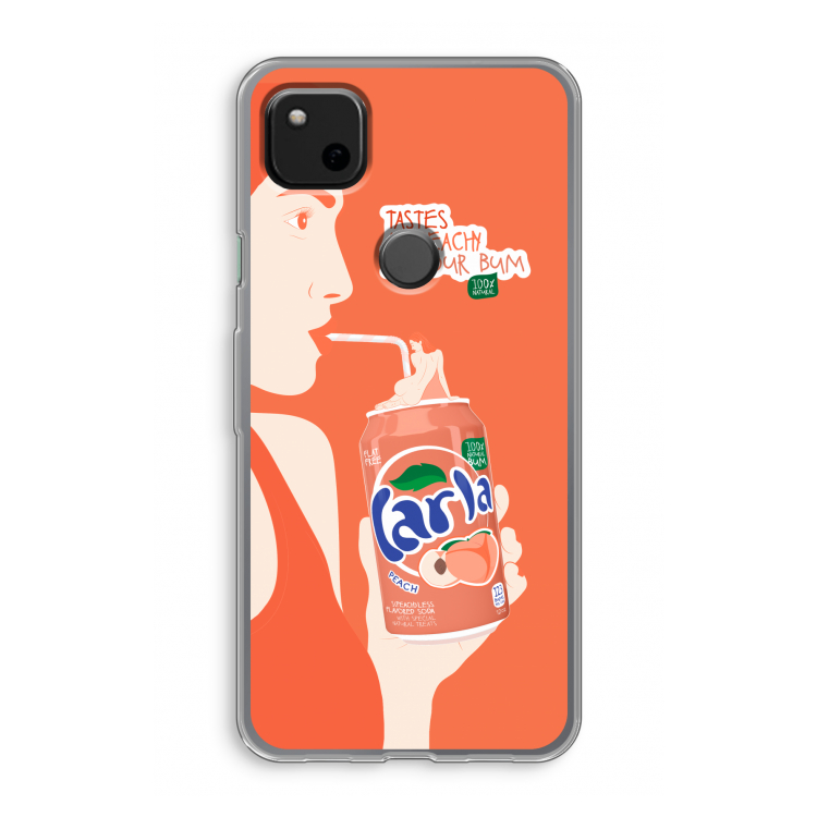 Peach please!: Google Pixel 4a Transparant Hoesje