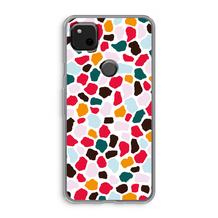 Colored Giraffe: Google Pixel 4a Transparant Hoesje