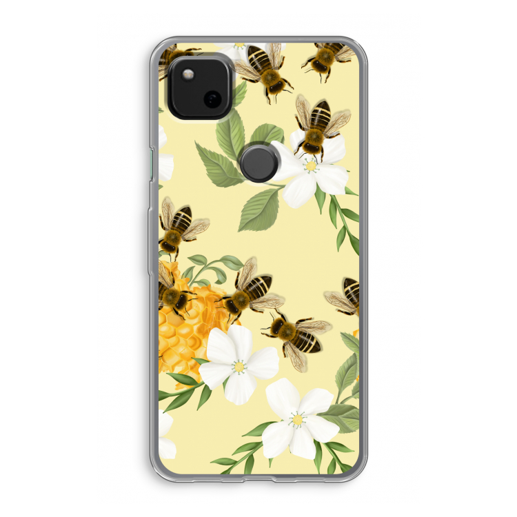 No flowers without bees: Google Pixel 4a Transparant Hoesje