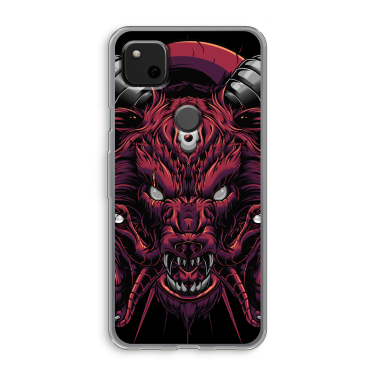 Hell Hound and Serpents: Google Pixel 4a Transparant Hoesje