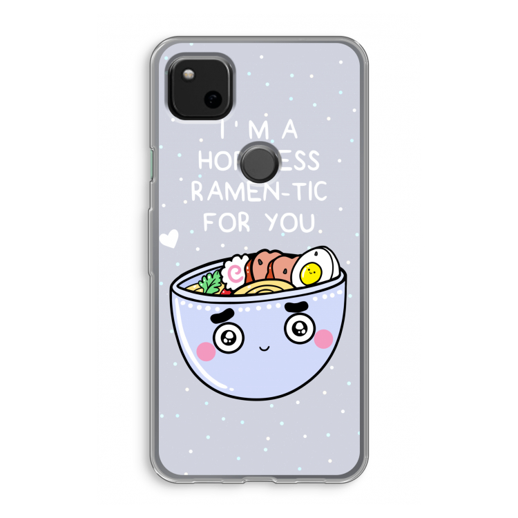 I'm A Hopeless Ramen-Tic For You: Google Pixel 4a Transparant Hoesje