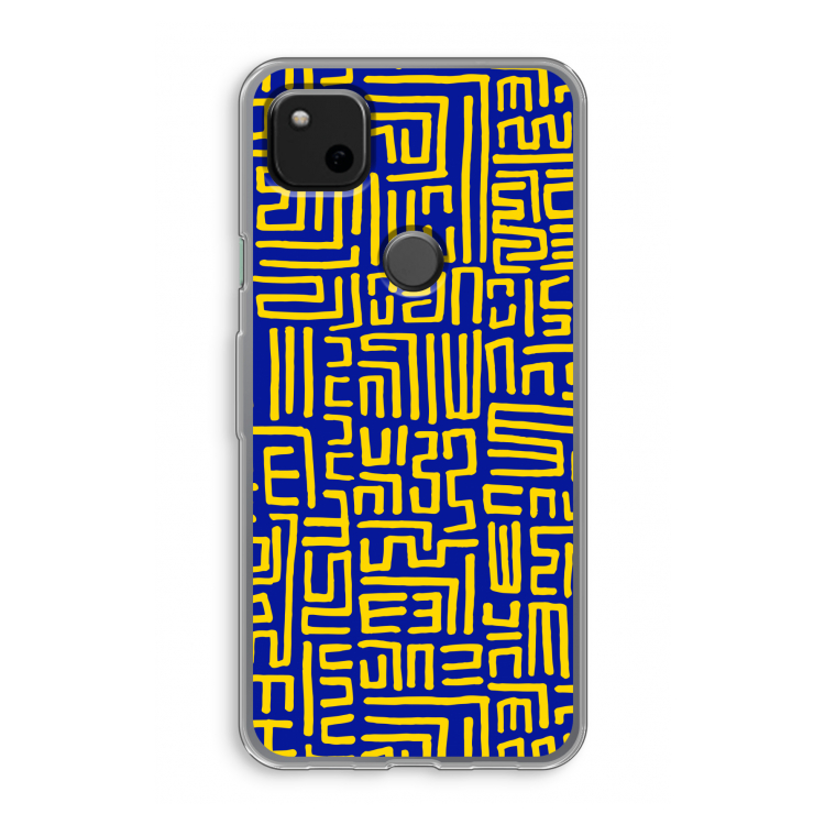 Majorelle Blue Print: Google Pixel 4a Transparant Hoesje