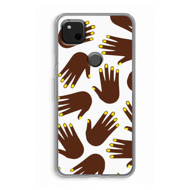 Hands dark: Google Pixel 4a Transparant Hoesje