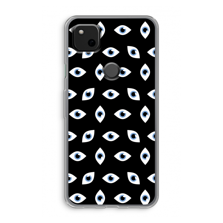 Eyes pattern: Google Pixel 4a Transparant Hoesje