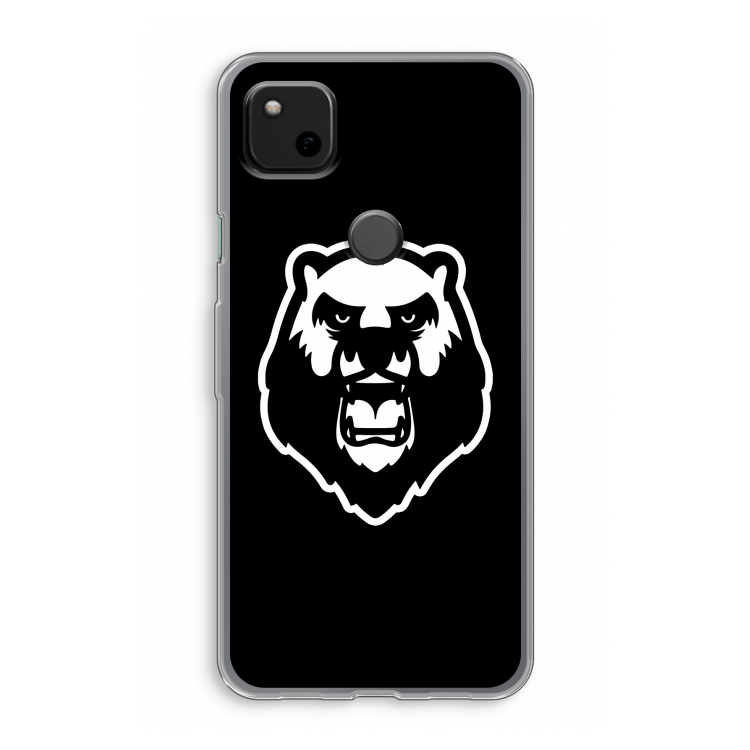 Angry Bear (black): Google Pixel 4a Transparant Hoesje