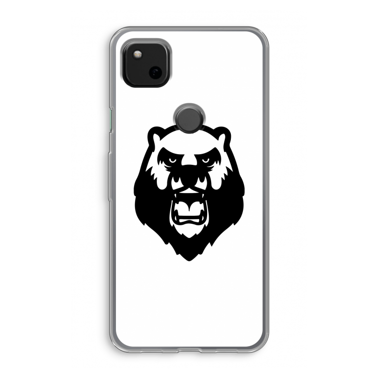 Angry Bear (white): Google Pixel 4a Transparant Hoesje