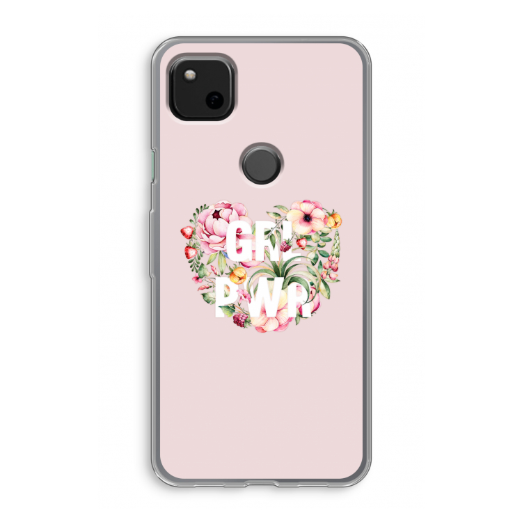 GRL PWR Flower: Google Pixel 4a Transparant Hoesje