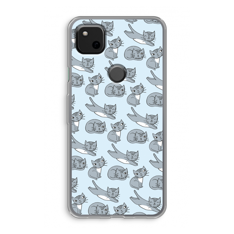 Poezen: Google Pixel 4a Transparant Hoesje