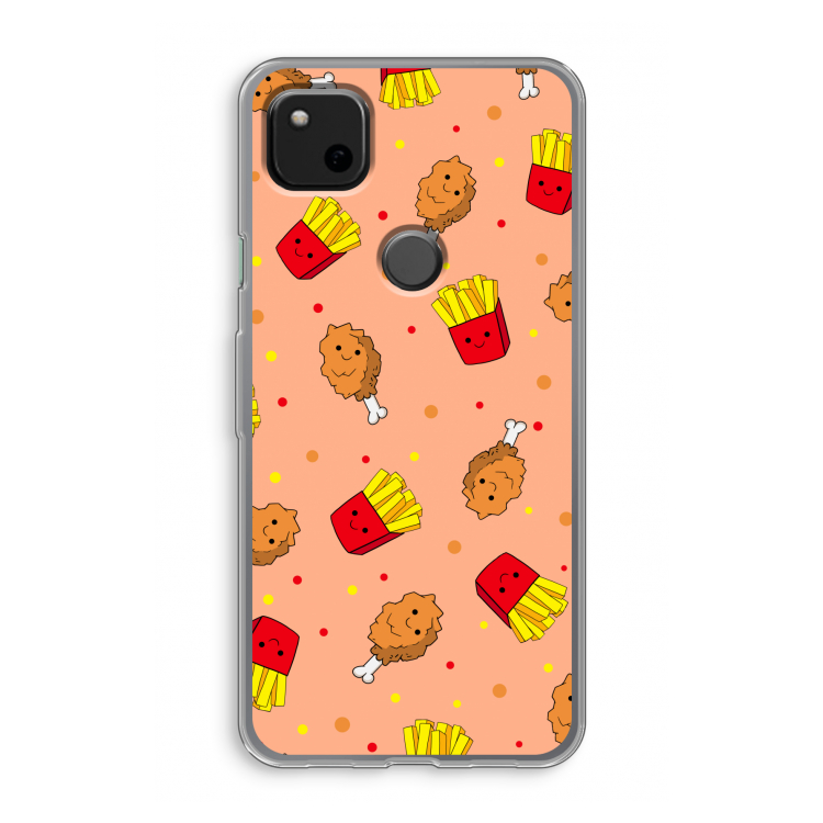 Chicken 'n Fries: Google Pixel 4a Transparant Hoesje