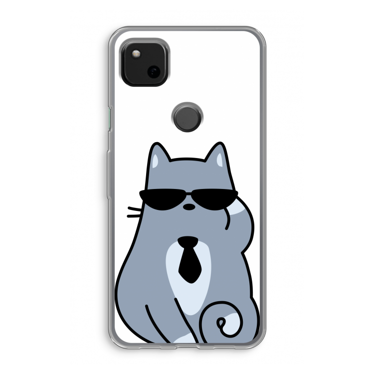 Cool cat: Google Pixel 4a Transparant Hoesje