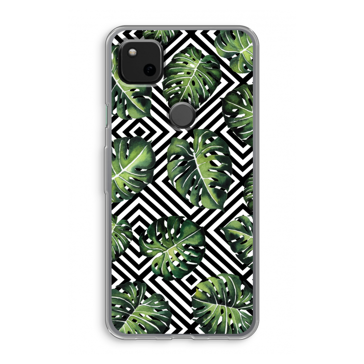 Geometrische jungle: Google Pixel 4a Transparant Hoesje