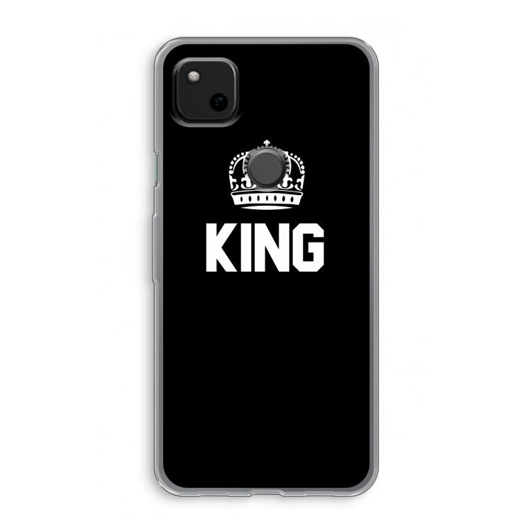King zwart: Google Pixel 4a Transparant Hoesje