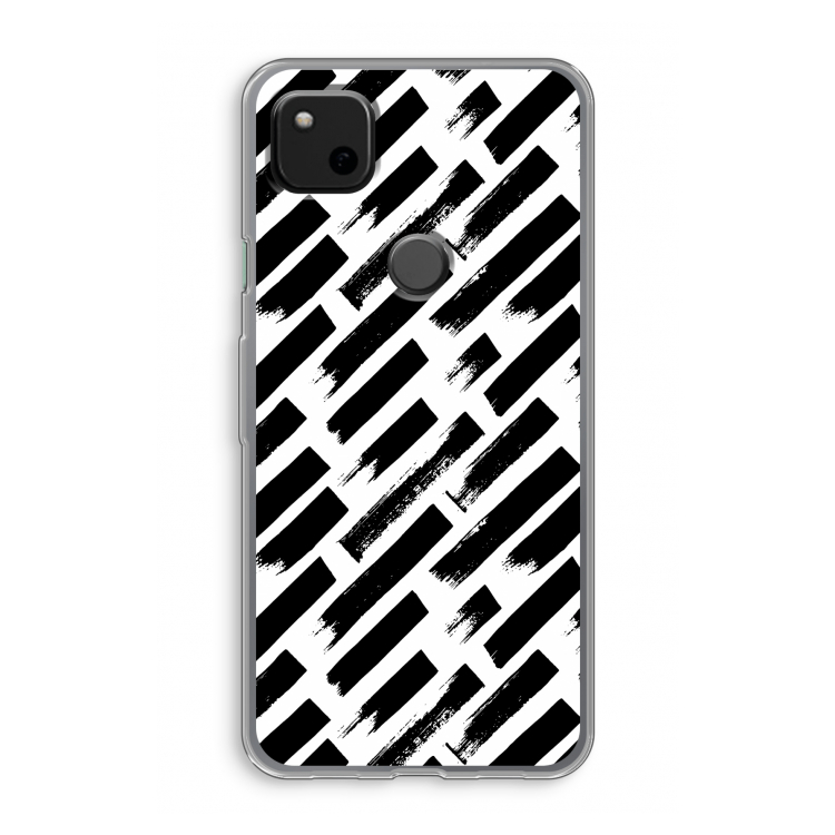Zwarte vegen: Google Pixel 4a Transparant Hoesje