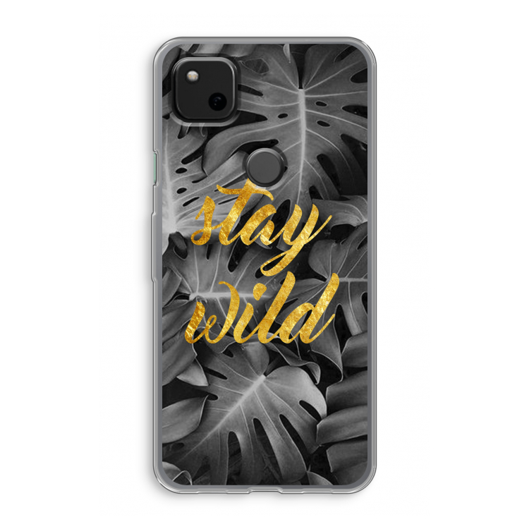 Stay wild: Google Pixel 4a Transparant Hoesje
