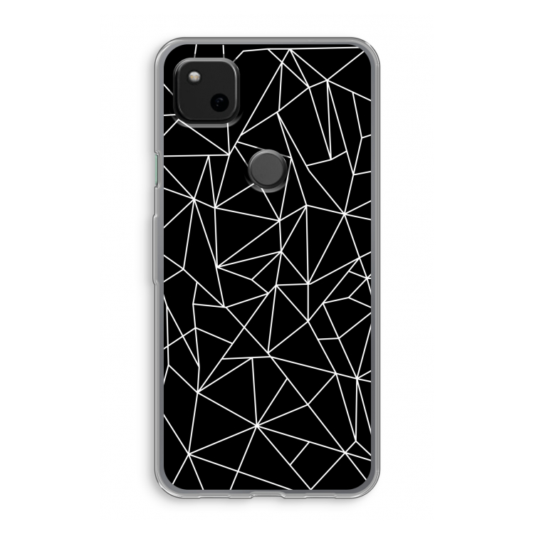 Geometrische lijnen wit: Google Pixel 4a Transparant Hoesje