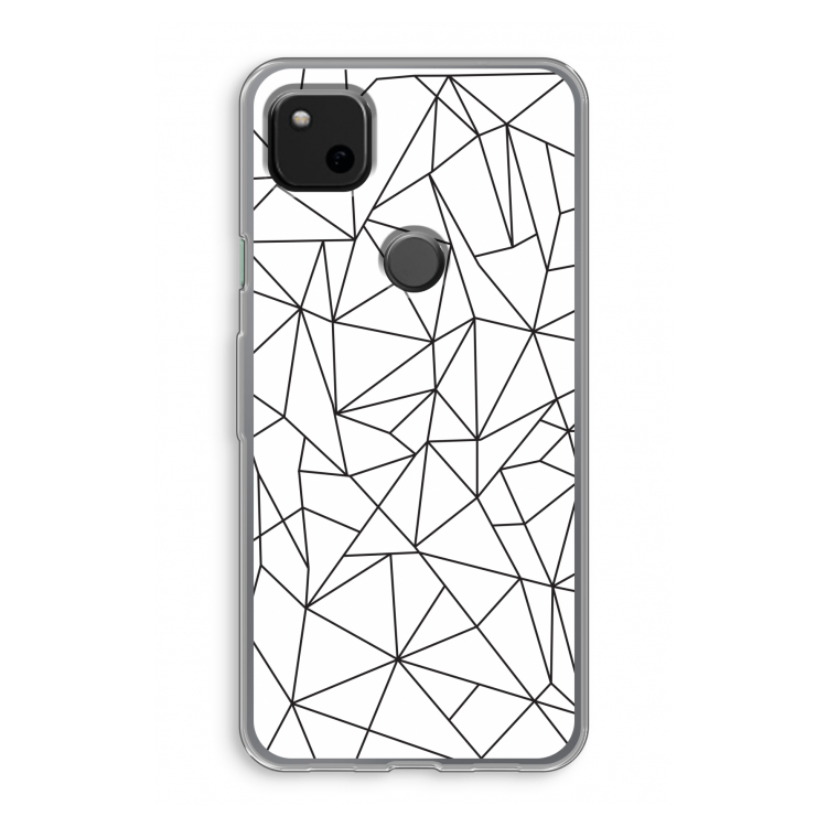 Geometrische lijnen zwart: Google Pixel 4a Transparant Hoesje