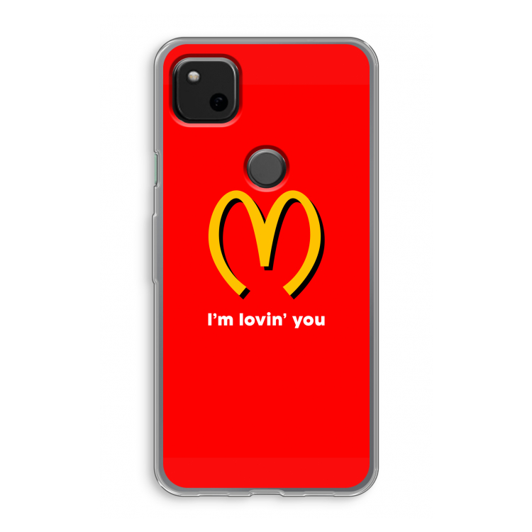 I'm lovin' you: Google Pixel 4a Transparant Hoesje