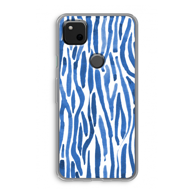 Blauwe nerven: Google Pixel 4a Transparant Hoesje
