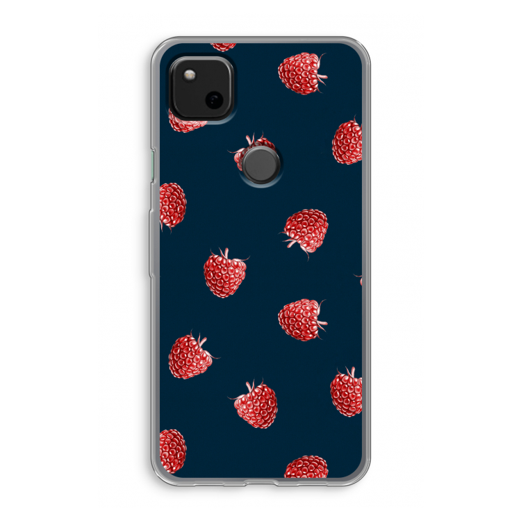 Framboosjes: Google Pixel 4a Transparant Hoesje