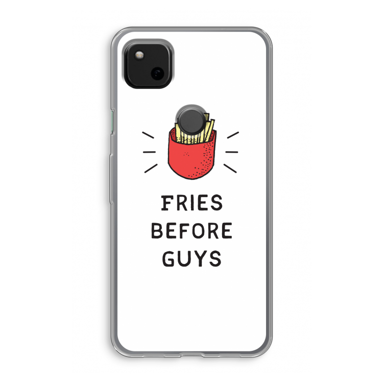 Fries before guys: Google Pixel 4a Transparant Hoesje