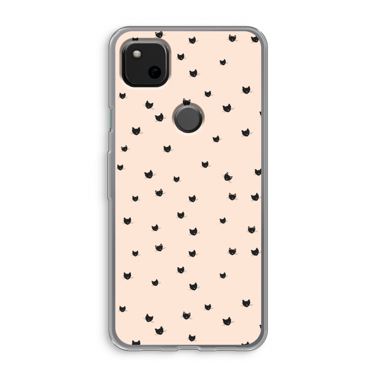 Kleine kattenkopjes: Google Pixel 4a Transparant Hoesje