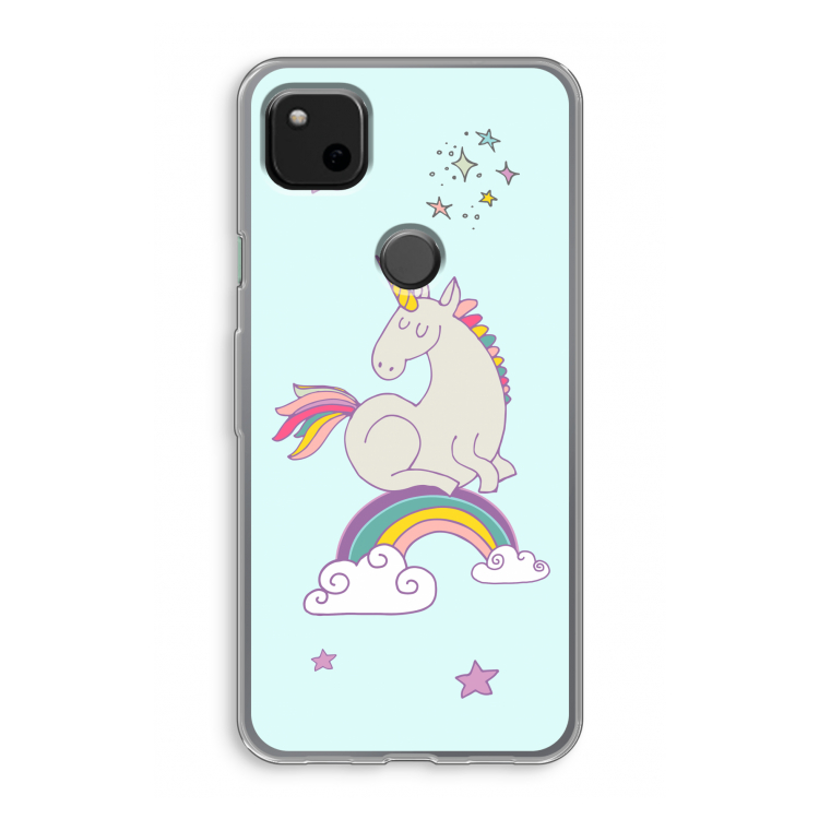 Regenboog eenhoorn: Google Pixel 4a Transparant Hoesje