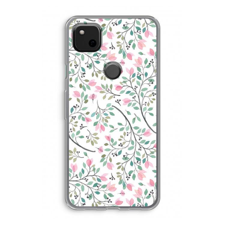 Sierlijke bloemen: Google Pixel 4a Transparant Hoesje
