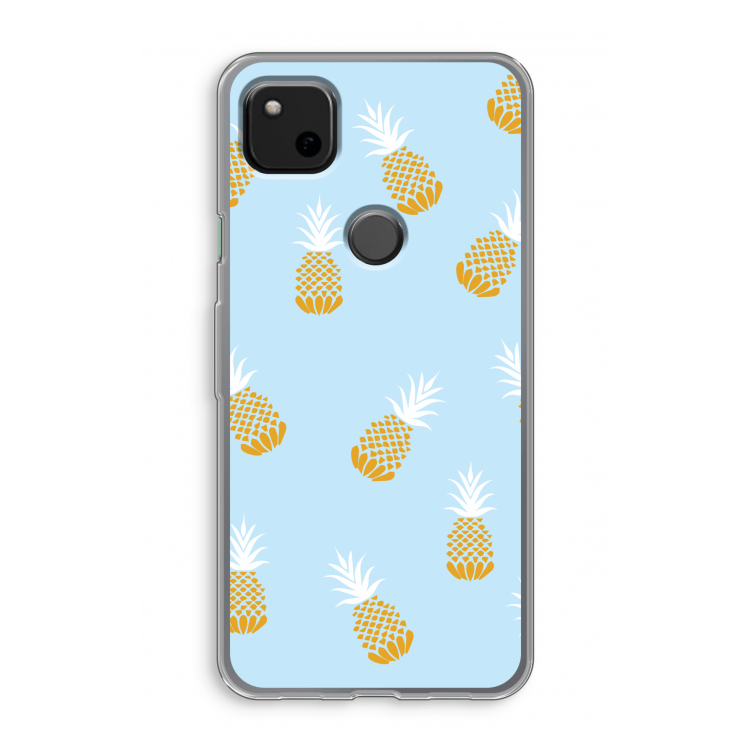 Ananasjes: Google Pixel 4a Transparant Hoesje