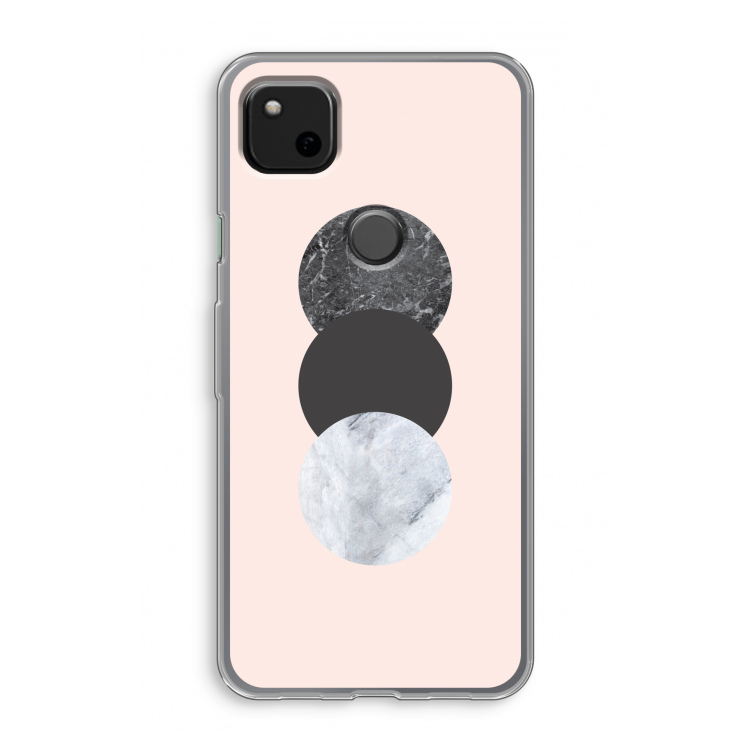 Marmeren cirkels: Google Pixel 4a Transparant Hoesje