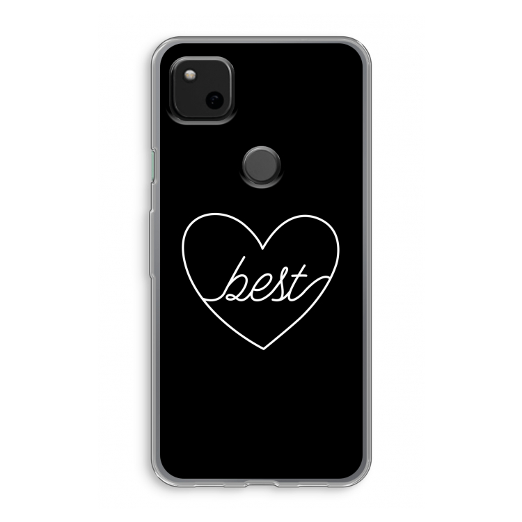 Best heart black: Google Pixel 4a Transparant Hoesje