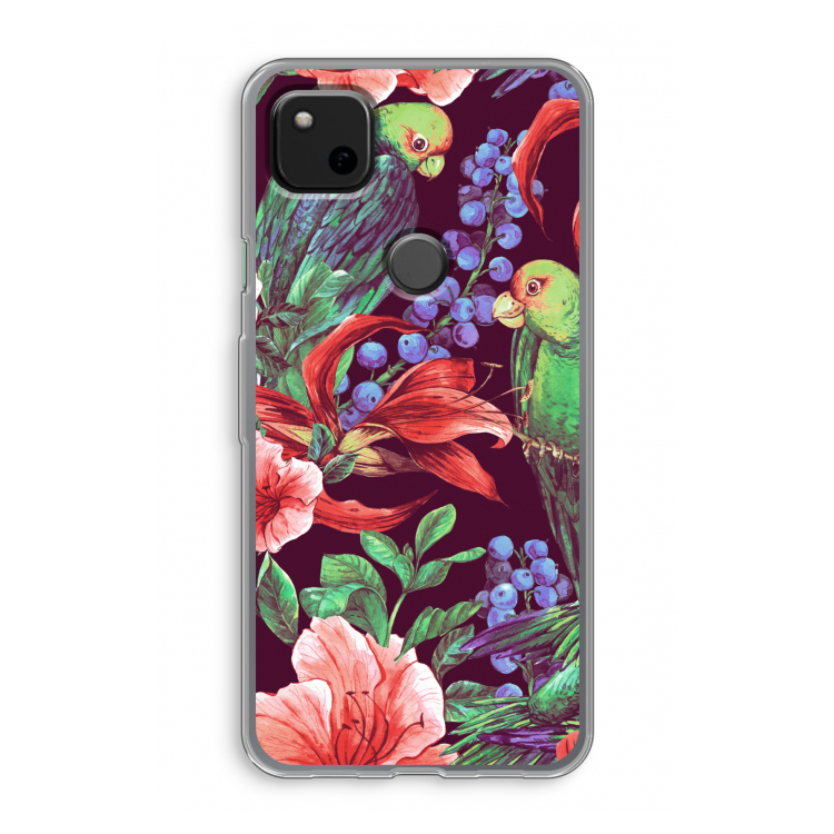 Papegaaien: Google Pixel 4a Transparant Hoesje