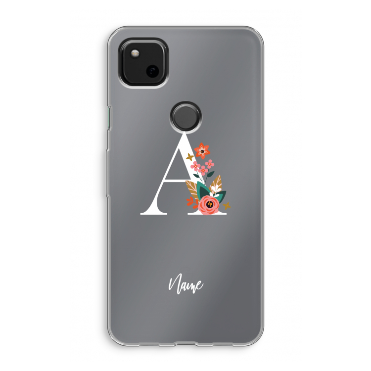 Pink Bouquet: Google Pixel 4a Transparant Hoesje