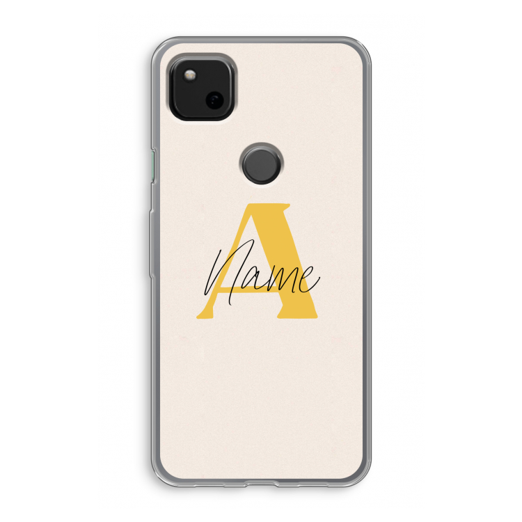 Amber Script: Google Pixel 4a Transparant Hoesje
