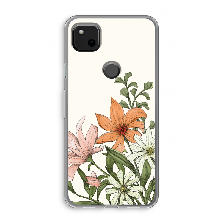 Floral bouquet: Google Pixel 4a Transparant Hoesje