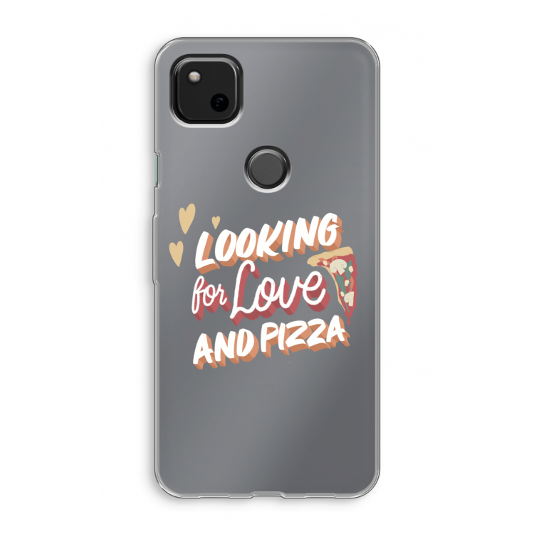 Pizza is the answer: Google Pixel 4a Transparant Hoesje