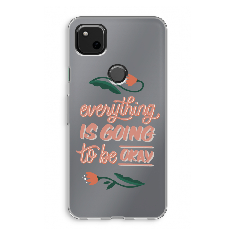 Optimistic flower girl: Google Pixel 4a Transparant Hoesje