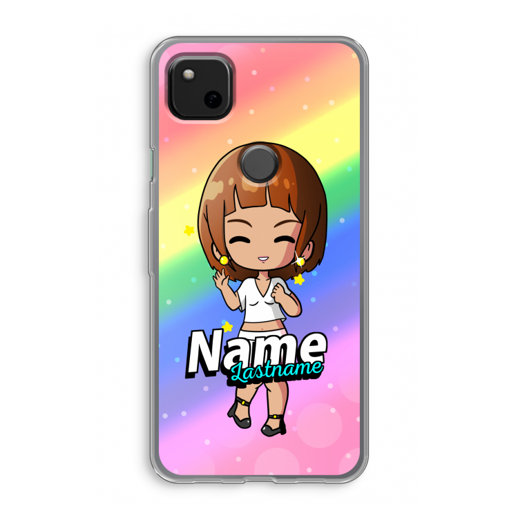 Chibi Maker vrouw: Google Pixel 4a Transparant Hoesje